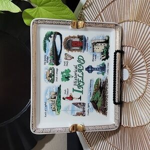 Elgate Products  Vintage  Ceramic Ireland Gold Trim Ashtray.